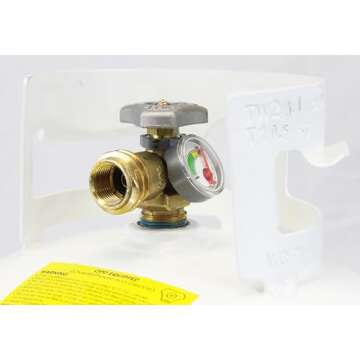 Flame King YSN330 30lb Steel Propane Tank Cylinder with Gauge and OPD Valve for Grills and BBQs, Camping, Fishing, & Outdoor Activities, White