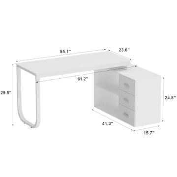 Stylish Homsee L-Shaped Computer Desk with Storage