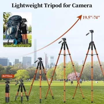 JOILCAN 74" Professional Tripod for Cameras and Phones