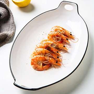 ZOOFOX Oval Serving Platter Set of 4 Ceramic Trays