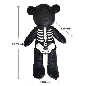 MengEryt Fashion Skeleton Bear Female Backpack Punk Style Bags Designer Backpacks for Adolescent Girls (Black)