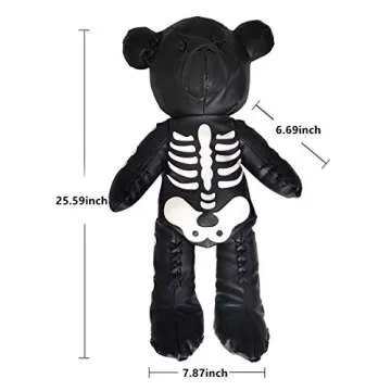 MengEryt Fashion Skeleton Bear Female Backpack Punk Style Bags Designer Backpacks for Adolescent Girls (Black)
