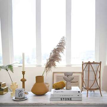 Bloomingville Glass Milky Yellow Vase for Modern Decor