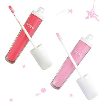 LunaStar Klee Flavored Lip Gloss Bundle. Perfect for kids and tweens. Gentle and Non-Toxic. Made in USA. (Tahoe Interlude/Aspen Rhythm)