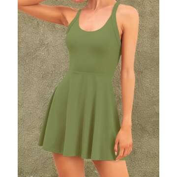 Womens Tennis Dress with Built in Shorts and Bra Workout Dress Golf Athletic Dress for Women