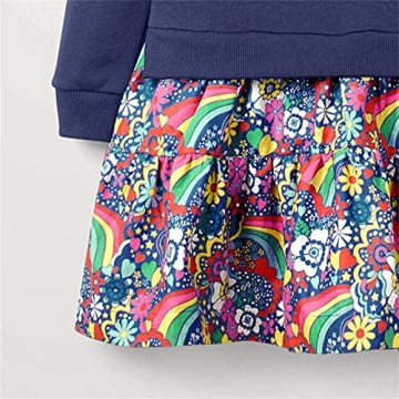 HILEELANG Kids Long Sleeve Dress Soft Cotton Dress for Girls