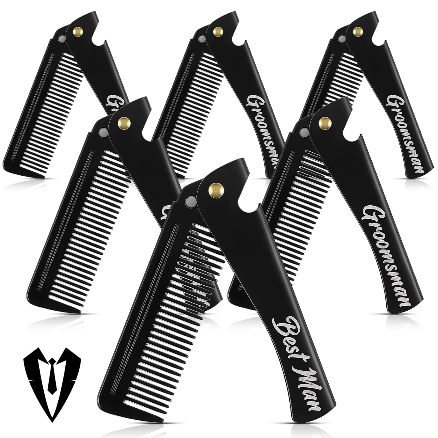 Folding Beard Comb Set - Ideal Grooming Gift for Men