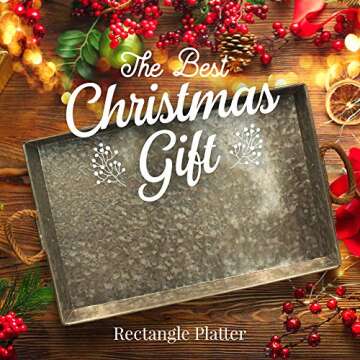 Galvanized Metal Rectangular Serving Tray - Jumbo Serving Delight