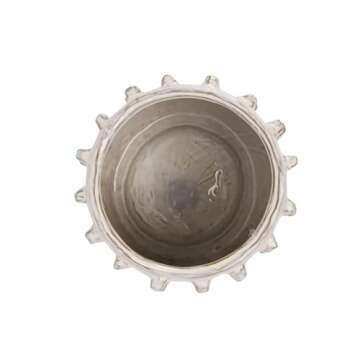 Creative Co-Op Stoneware Sculptural Raised Dots, Ivory Planter