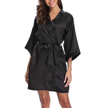 Old-Times Silk Kimono Robe for Brides and Bridesmaids