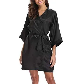 Old-Times Silk Kimono Robe for Brides and Bridesmaids