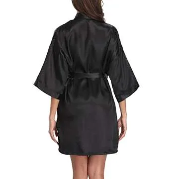 Old-Times Silk Kimono Robe for Brides and Bridesmaids