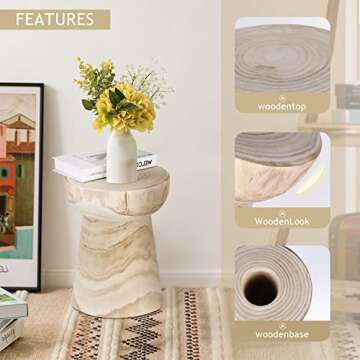 Uziass Wood Tree Stump Stool - Versatile Natural Decor