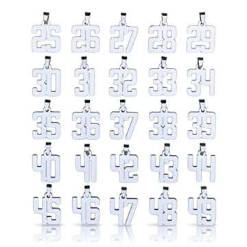 Elite Athletic Gear 00-99 Custom Number Pendant With Chain Necklace - Stainless Steel (29)