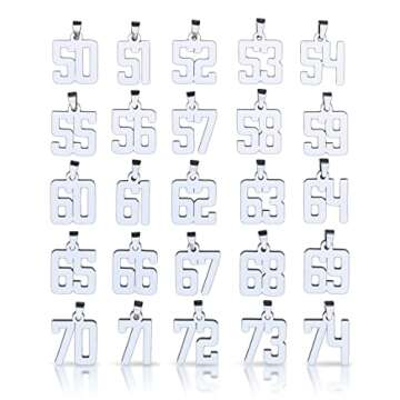 Elite Athletic Gear 00-99 Custom Number Pendant With Chain Necklace - Stainless Steel (29)