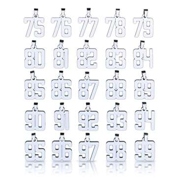 Elite Athletic Gear 00-99 Custom Number Pendant With Chain Necklace - Stainless Steel (29)