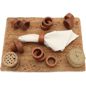 Elegant Wooden Napkin Rings Set for Every Occasion
