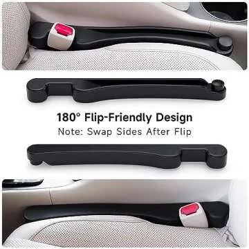 Car Seat Gap Filler Set of 2, Soft Foam Multifunctional Seat Side Gap Filler with Organizer & Hook Function, 3in1 Gap Stopper Universal Fit Car SUV Truck Fill The Gap Between Seat & Console