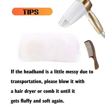 Fancylovesotio Womens Faux Fur Headband with Elastic Earwarmer Earmuff for winter cold weather (White)