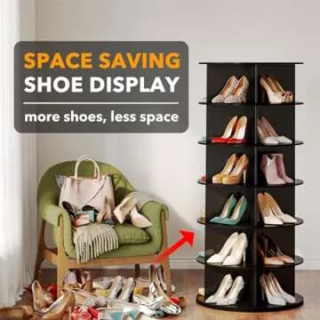 SpaceAid 6-Tier Spinning Shoe Rack for Max Storage