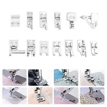 Professional Domestic 42 PCS Sewing Machine Sewing Foot Presser Foot Set with Manual for Brother, Singer, Babylock, Janome, Elna, Toyota, New Home, Simplicity and Kenmore Low Shank Sewing Machines