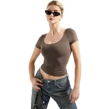 SUUKSESS Soft Fitted Basic Tee for Women - Trendy Comfort