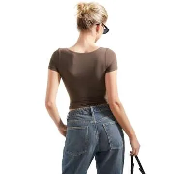 SUUKSESS Soft Fitted Basic Tee for Women - Trendy Comfort