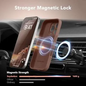 SuydanBox Magnetic for iPhone 16 Pro Max Case, Compatible with MagSafe, [Full Camera Protection][Screen Protector] Silicone Shockproof Protective Phone Case for iPhone 16 Pro Max 6.9", Light Brown