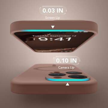 SuydanBox Magnetic for iPhone 16 Pro Max Case, Compatible with MagSafe, [Full Camera Protection][Screen Protector] Silicone Shockproof Protective Phone Case for iPhone 16 Pro Max 6.9", Light Brown