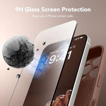 SuydanBox Magnetic for iPhone 16 Pro Max Case, Compatible with MagSafe, [Full Camera Protection][Screen Protector] Silicone Shockproof Protective Phone Case for iPhone 16 Pro Max 6.9", Light Brown