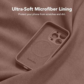 SuydanBox Magnetic for iPhone 16 Pro Max Case, Compatible with MagSafe, [Full Camera Protection][Screen Protector] Silicone Shockproof Protective Phone Case for iPhone 16 Pro Max 6.9", Light Brown