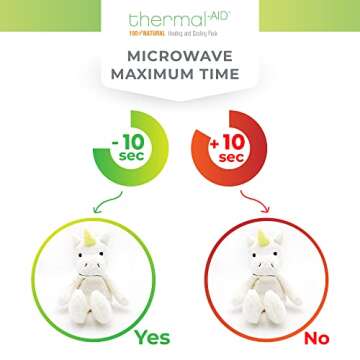 Thermal-Aid Zoo - Mini Microwavable Stuffed Animal - Plush Toy and Hot Cold Pack - Juno The Unicorn - 3.15 x 2.6 x 9.3 in