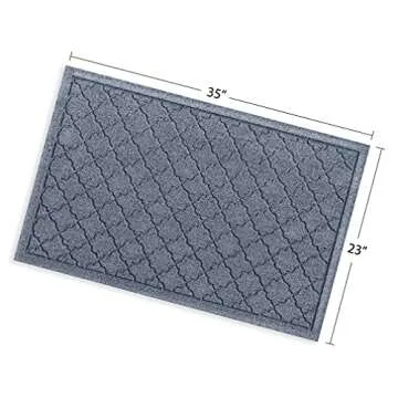 Bungalow Flooring Waterhog Door Mat, 2' x 3' Made in USA, Durable and Decorative Floor Covering, Skid Resistant, Indoor/Outdoor, Water-Trapping, Cordova Collection, Bluestone