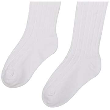 Jefferies Socks Little Girls' Cable Tight, White, 8-10 Years