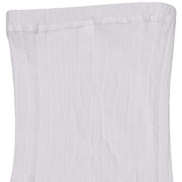 Jefferies Socks Little Girls' Cable Tight, White, 8-10 Years