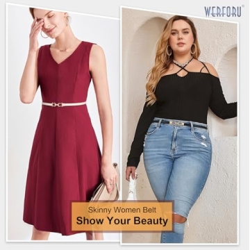 Versatile WERFORU Women Skinny Belt - Elegant Adjustable Leather Belt Pack