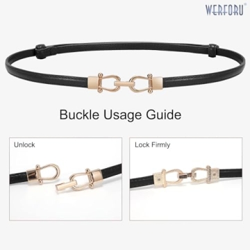 Versatile WERFORU Women Skinny Belt - Elegant Adjustable Leather Belt Pack
