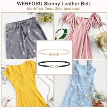 Versatile WERFORU Women Skinny Belt - Elegant Adjustable Leather Belt Pack