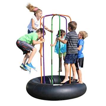 M & M Sales Enterprises Monkey Jump MM00125, For Ages 3 and above, Black/Orange/Purple/Green, With inner tube, poles, hardware, One Size