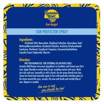 Banana Boat 3 Pack Bundle Dog Sunscreen Spray, Dog Wipes, Paw Balm - SPF 50 Sun Protector Spray for ...