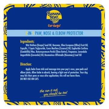 Banana Boat 3 Pack Bundle Dog Sunscreen Spray, Dog Wipes, Paw Balm - SPF 50 Sun Protector Spray for Dogs, Dog Grooming Wipes, 3 in 1 Soother Moisturizer and Protector for the Dog Nose Paw and Elbow