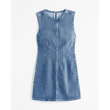 Wenrine Womens Denim Mini Dress Casual Sleeveless Summer