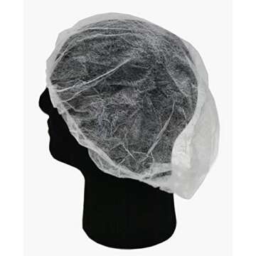 G & F Products 13040-100 Disposable Bouffant Caps Hair Net, Spun-Bonded Polypropylene, Non-Woven, Medical, Labs, Nurse, Tattoo, Food Service, Health, Hospital, White, 100/Sleeve