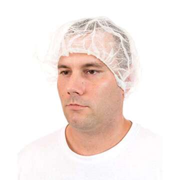 G & F Products 13040-100 Disposable Bouffant Caps Hair Net, Spun-Bonded Polypropylene, Non-Woven, Medical, Labs, Nurse, Tattoo, Food Service, Health, Hospital, White, 100/Sleeve