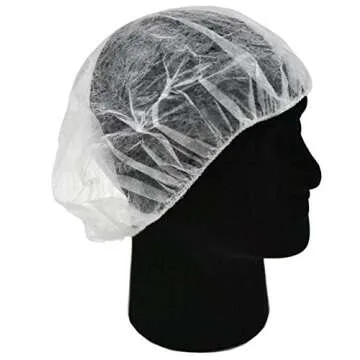 G & F Products 13040-100 Disposable Bouffant Caps Hair Net, Spun-Bonded Polypropylene, Non-Woven, Medical, Labs, Nurse, Tattoo, Food Service, Health, Hospital, White, 100/Sleeve