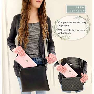 LIVVEZY A6 Budget Binder with Cash Envelopes. Compact Pink Pu Leather Cash Envelope Binder System. Easy to Use 6 Ring Money Organizer Savings Binder. Budget Organizer & Undated Money Saving Binder.