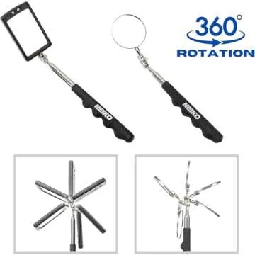 NEIKO 20736A (6) Piece Set, Magnetic Tool & Telescoping Mirror Set, Adjustable Telescoping Magnetic Pickup Tool, Flashlight 15lb Retriever Tool, 360 Swivel, Magnet Mirror, Magnetic Tools for Mechanic