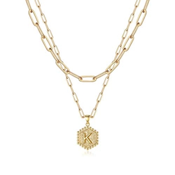 Trendy M MOOHAM Gold Initial Necklaces for Women