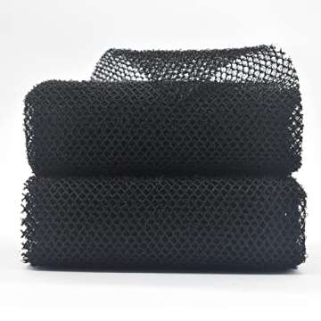2 Piece Exfoliating African Body Scrubbers - Wash Net Sponges for Shower and Bath (2 Black)