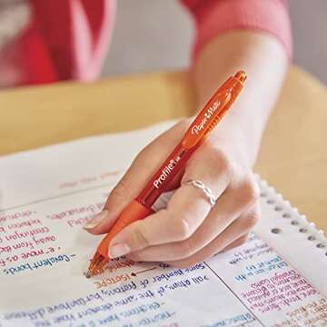 Paper Mate Profile Retractable Ballpoint Pens, Bold (1.4mm), Red, 12 Count